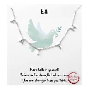 NEW WHITE LABEL women's faith necklace in silver